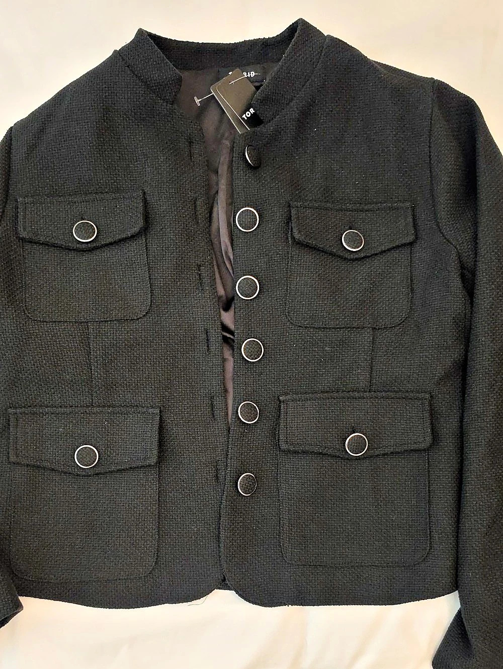 NWT Torrid Woven Pocket Jacket Utility Jacket Black Medium/Large